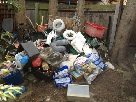 Heap of separated recyclable materials at a clearance site